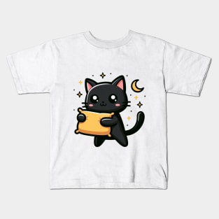 BLACK CAT PILLOW Kids T-Shirt